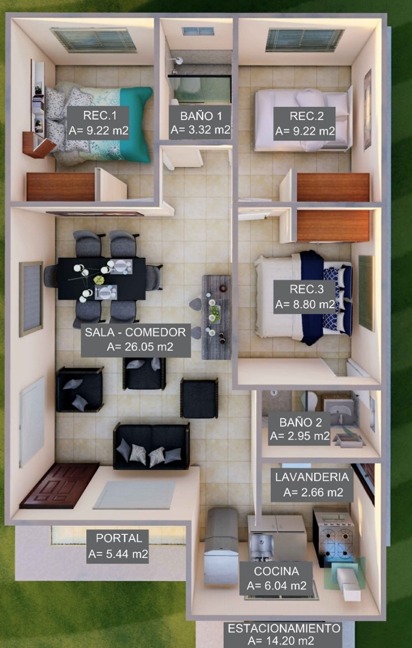 Planta arquitectónica modelo Zeus Max